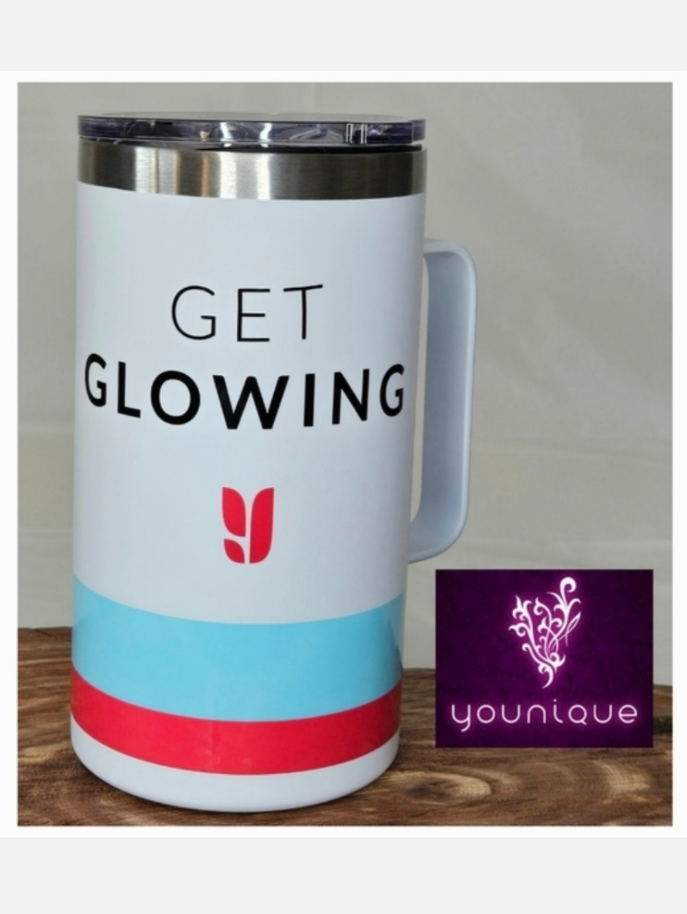 NIB Younique Get Glowing 24oz. Insulated Mug